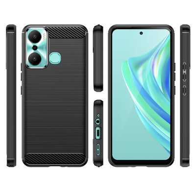 Carbon Case case for Infinix Hot 20 Play flexible silicone carbon cover black — Hurtel
