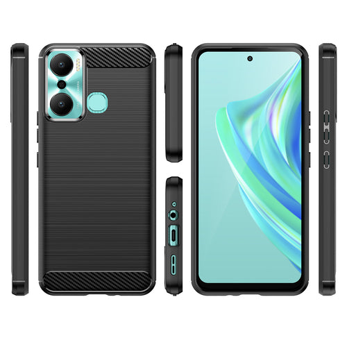 Carbon Case case for Infinix Hot 20 Play flexible silicone carbon cover black — Hurtel