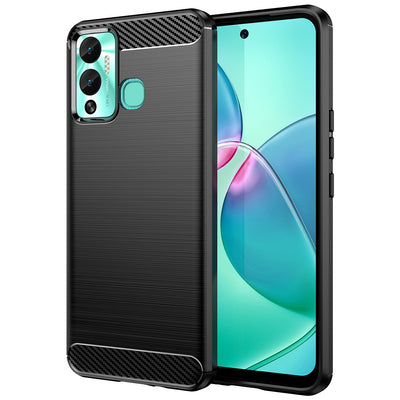 Carbon Case case for Infinix Hot 12 Play NFC / Hot 12 Play flexible silicone carbon cover black — Hurtel