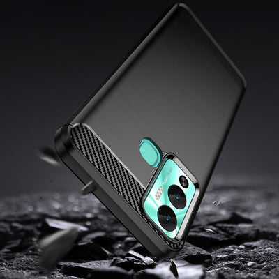 Carbon Case case for Infinix Hot 12 Play NFC / Hot 12 Play flexible silicone carbon cover black — Hurtel