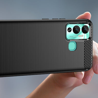 Carbon Case case for Infinix Hot 12 Play NFC / Hot 12 Play flexible silicone carbon cover black — Hurtel