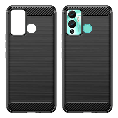 Carbon Case case for Infinix Hot 12 Play NFC / Hot 12 Play flexible silicone carbon cover black — Hurtel