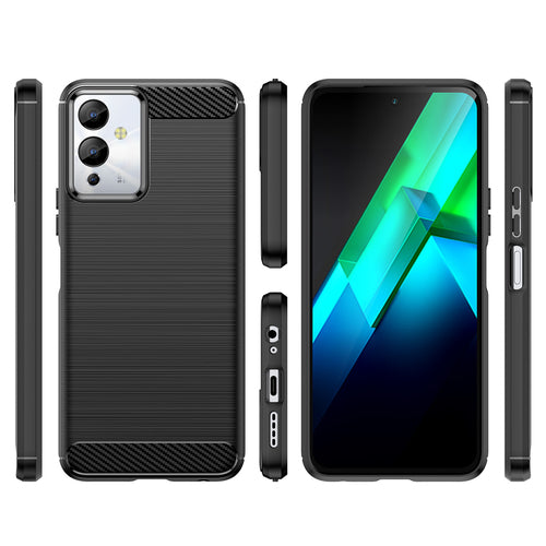 Carbon Case case for Infinix Note 12i flexible silicone carbon cover black — Hurtel