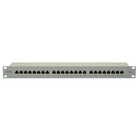 Digitus | Patch Panel | DN-91524S | 48.2 x 4.4 x 10.9 cm | Category: CAT 5e; Ports: 24 x RJ45; Retention strength: 7.7 k