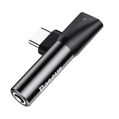 Baseus Audio Adapter USB-C to Mini Jack 3.5mm + USB-C (black) - Product Image 1