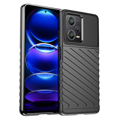 Thunder Case case for Xiaomi Redmi Note 12 Pro+ silicone armor case black — Hurtel