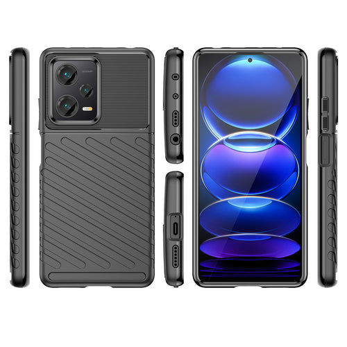 Thunder Case case for Xiaomi Redmi Note 12 Pro+ silicone armor case black — Hurtel