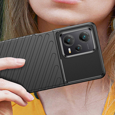 Thunder Case case for Xiaomi Redmi Note 12 Pro+ silicone armor case black — Hurtel
