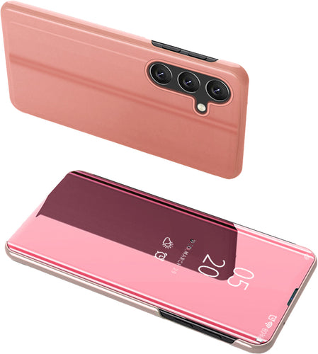 Clear View Case cover for Samsung Galaxy A24 4G cover with a flap pink — Hurtel