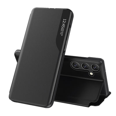 Eco Leather View Case cover for Samsung Galaxy A24 4G with a flip stand black — Hurtel