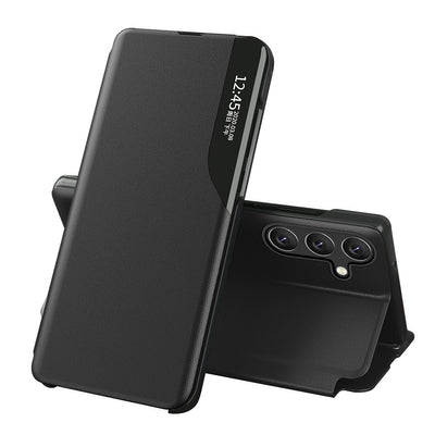 Eco Leather View Case cover for Samsung Galaxy A24 4G with a flip stand black — Hurtel
