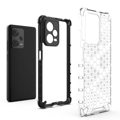 Honeycomb case for Xiaomi Redmi Note 12 Pro+ armored hybrid cover black — Hurtel