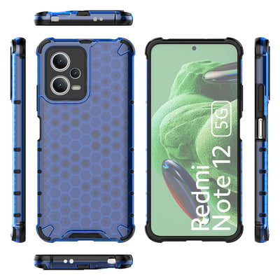 Honeycomb case for Xiaomi Redmi Note 12 5G / Poco X5 5G armored hybrid case blue — Hurtel