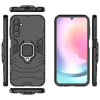 Ring Armor case for Samsung Galaxy A24 4G armored cover magnetic holder ring black — Hurtel