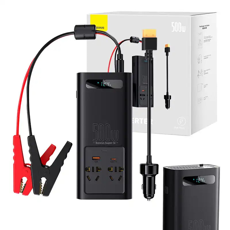 Power Inverter Baseus 500W (220V CN/EU) (black) - Image 1