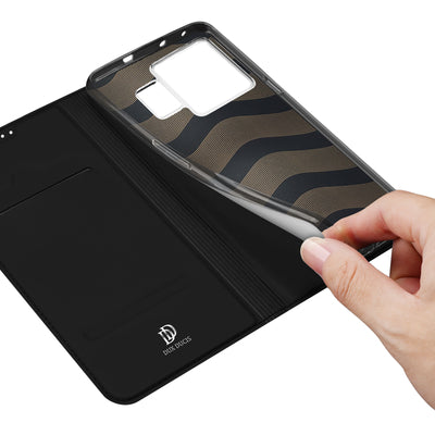 Dux Ducis Skin Pro Case For Realme GT Neo 5 / Realme GT3 Flip Cover Card Wallet Stand Black