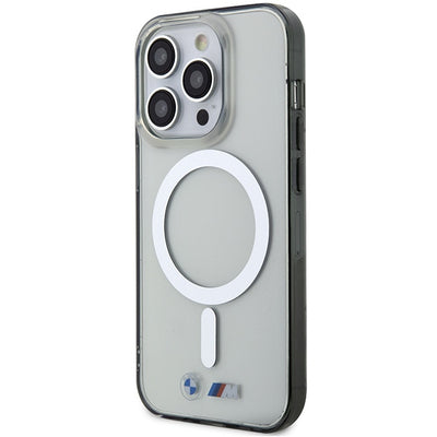 Case BMW BMHMP14LHCRS iPhone 14 Pro 6.1" transparent hardcase Silver Ring MagSafe