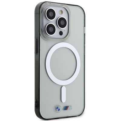 Case BMW BMHMP14LHCRS iPhone 14 Pro 6.1" transparent hardcase Silver Ring MagSafe