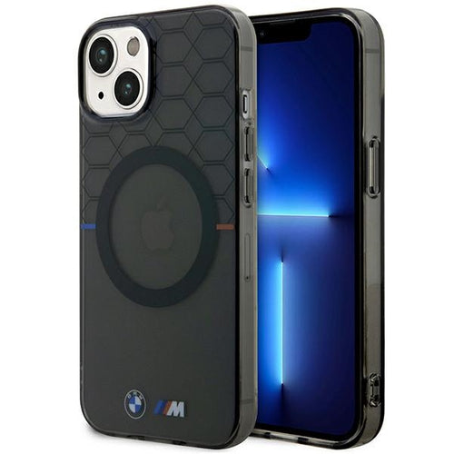 Case BMW BMHMP14SHGPK iPhone 14 6.1" grey/grey Pattern MagSafe
