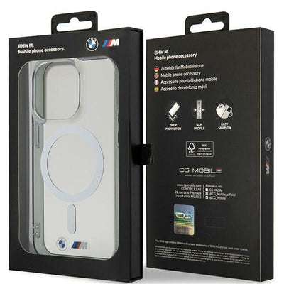 Case BMW BMHMP14XHCRS iPhone 14 Pro Max 6.7" transparent hardcase Silver Ring MagSafe