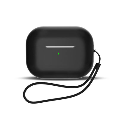 Silicone case for AirPods 1 / AirPods 2 + wrist strap lanyard - black — Hurtel