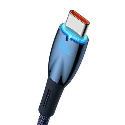 [RETURNED ITEM] Baseus Glimmer Series fast charging cable USB-A - USB-C 100W 480Mbps 1m blue
