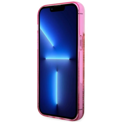 Guess GUHCP14LLC4PSGP iPhone 14 Pro 6.1" pink/pink hardcase Liquid Glitter 4G Transculent