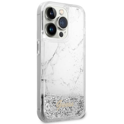 Guess GUHCP14LLCSGSGH iPhone 14 Pro 6.1" white/white hardcase Liquid Glitter Marble