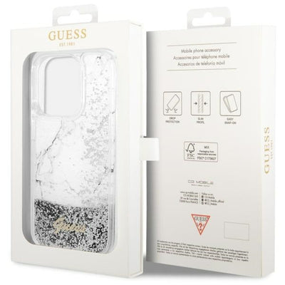 Guess GUHCP14LLCSGSGH iPhone 14 Pro 6.1" white/white hardcase Liquid Glitter Marble