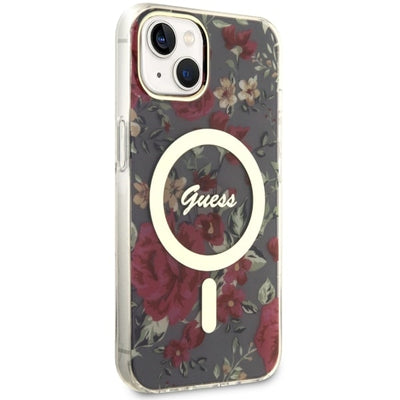 Guess GUHMP14MHCFWSA iPhone 14 Plus 6.7" green/khaki hardcase Flower MagSafe