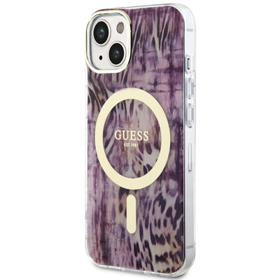 Guess Leopard MagSafe case for iPhone 14 - pink