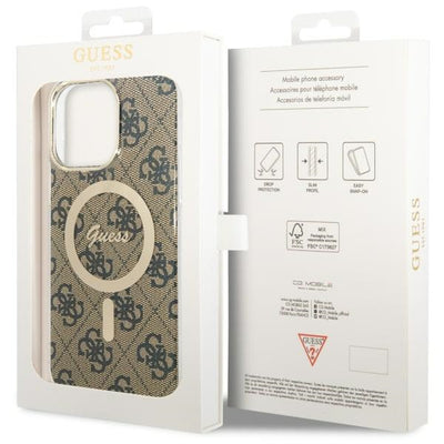 Guess GUHMP14XH4STW iPhone 14 Pro Max 6.7" brown/brown hardcase 4G MagSafe