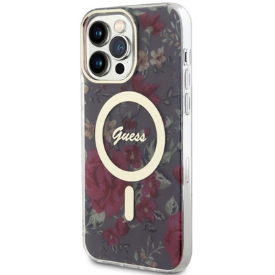 Guess GUHMP14XHCFWSA iPhone 14 Pro Max 6.7" green/khaki hardcase Flower MagSafe