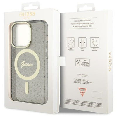 Guess GUHMP14XHCMCGK iPhone 14 Pro Max 6.7" black/black hardcase Glitter Gold MagSafe