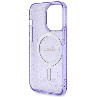 Guess GUHMP14XHCMCGU iPhone 14 Pro Max 6.7" purple/purple hardcase Glitter Gold MagSafe
