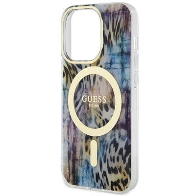 Guess GUHMP14XHLEOPWB iPhone 14 Pro Max 6.7" blue/blue hardcase Leopard MagSafe