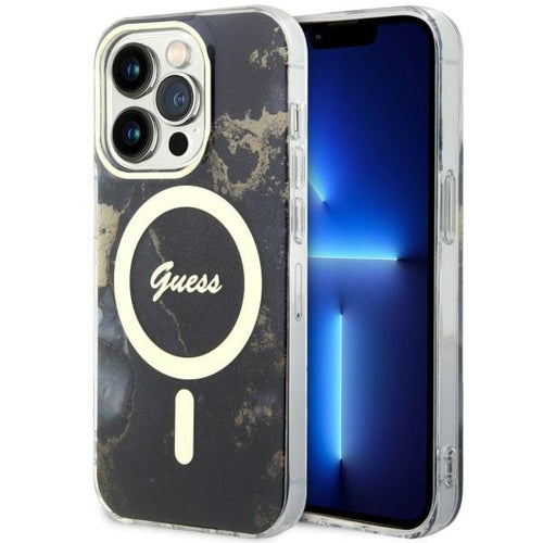 Guess GUHMP14XHTMRSK iPhone 14 Pro Max 6.7" black/black hardcase Golden Marble MagSafe