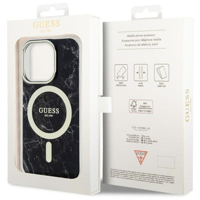 Guess GUHMP14XPCUMAK iPhone 14 Pro Max 6.7" black/black hardcase Marble MagSafe