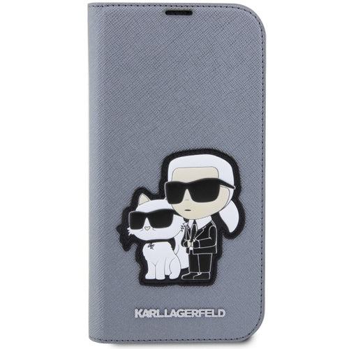 Karl Lagerfeld KLBKP14XSANKCPG iPhone 14 Pro Max 6.7" bookcase silver/silver Saffiano Karl &amp; Choupette