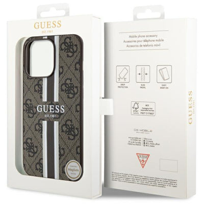Guess GUHMP13XP4RPSW iPhone 13 Pro Max 6.7" brown/brown hardcase 4G Printed Stripes MagSafe