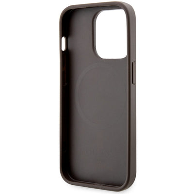 Guess GUHMP14LP4RPSW iPhone 14 Pro 6.1" brown/brown hardcase 4G Printed Stripes MagSafe