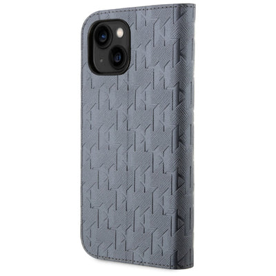 Karl Lagerfeld KLBKP14SSAKLHPG iPhone 14 6.1" bookcase silver/silver Saffiano Monogram
