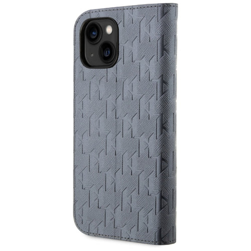 Karl Lagerfeld KLBKP14SSAKLHPG iPhone 14 6.1" bookcase silver/silver Saffiano Monogram