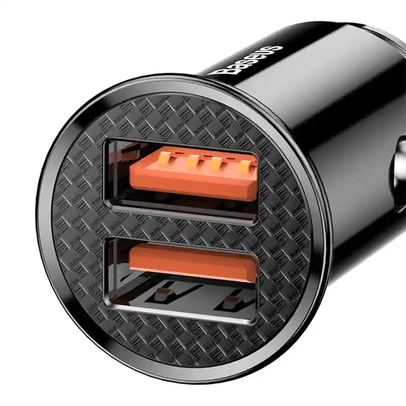 Baseus Circular 2xUSB QC3.0 5A 30W car charger (black) - Product Image 4