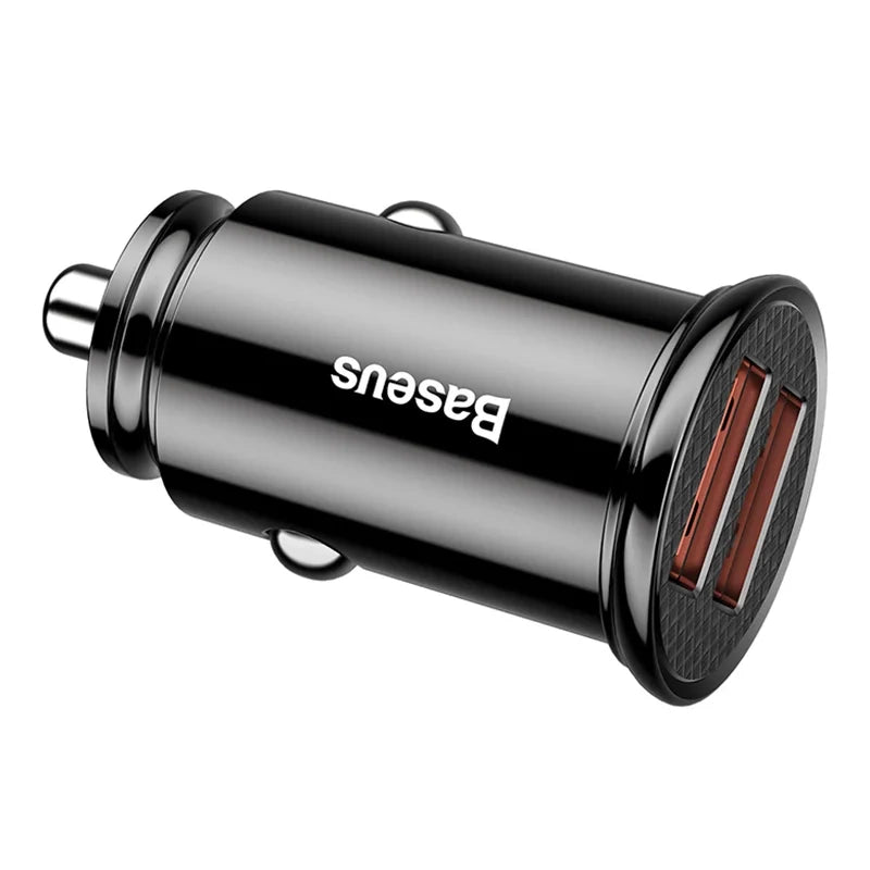 Baseus Circular 2xUSB QC3.0 5A 30W car charger (black) - Product Image 6