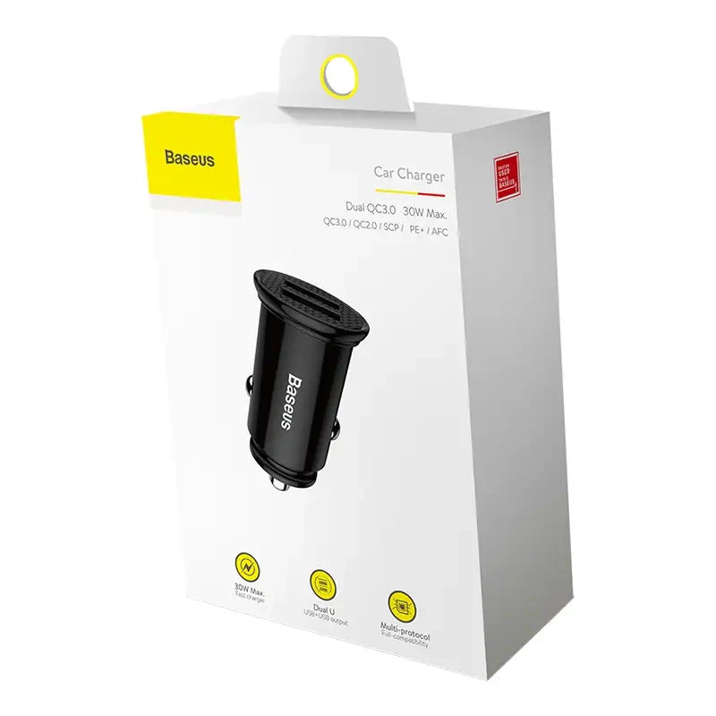 Baseus Circular 2xUSB QC3.0 5A 30W car charger (black) - Product Image 7