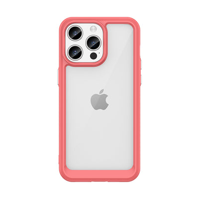 Reinforced case with a flexible frame for iPhone 15 Pro Outer Space - red — Hurtel