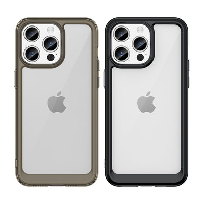 iPhone 15 Pro Outer Space reinforced case with a flexible frame - black — Hurtel