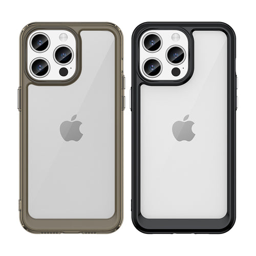 iPhone 15 Pro Outer Space reinforced case with a flexible frame - black — Hurtel