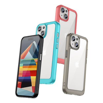 Reinforced case with flexible frame for iPhone 15 Plus Outer Space - black — Hurtel